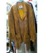 Vintage Putnam Leather Gold 1970&#39;s Men&#39;s Size XXL Tan Leather Fringe Coat - $200.00