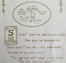 A Bird In The Hand 1906 Wise Sayings Print 6 x 4&quot; MilIicent Sowerby DWZ3D - $19.99