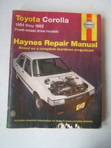 Toyota Corolla Haynes Repair Manual 1984-1992 Front Wheel Drive Models Shop Used - £12.14 GBP