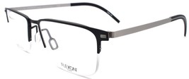 Flexon B2030 001 Men&#39;s Eyeglasses Black Half-rim 54-18-145 Flexible Tita... - £51.00 GBP