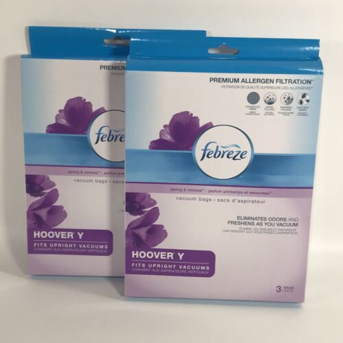 Febreze Hoover Y Vacuum 6 Allergen Filter Bags Spring & Renewal Scent SEE DESC - $13.99