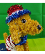 Patriotic Puppy Dog Tinsel Tabletop Decor July 4th Table decoration Brow... - $11.65