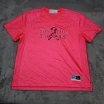 BAW Shirt Womens L Pink Save the ta tas WATT 99 Sequin Accent Athletic Wear - $22.75