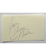 Anna Nicole (d. 2007) Signed Autographed Vintage 3x5 Index Card - $59.99