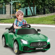 12V Licensed Mercedes Benz Kids Ride-On Car with Remote Control-Green - Color:  - £185.50 GBP