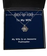 Unique Wife Crown Pendant Necklace, My Wife is an Awesome Postmaster, Ni... - £38.51 GBP