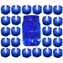 QTY 24 Blue LED Submersible Underwater Tea lights TeaLight Flameless US ... - $34.99