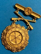 3rd Army, Excellence In Competition Eic, Rifle, Gold, Badge, Pinback, Hallmarked - $64.35