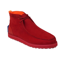 Men's TAYNO Wallabee Style Chukka Boots Soft Micro Suede MOJAVE S Red image 2