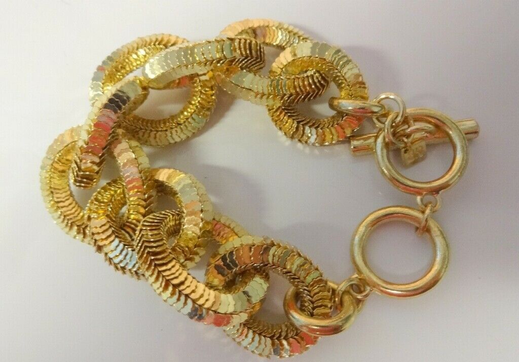 NEW Banana Republic Runway Massive Couture Snake Chain Gold Tone Bracelet Womens - $29.69
