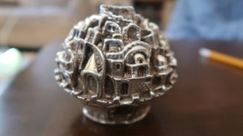 Large Weighted Sterling Silver City of Jerusalem Paperweight 3.25&quot; Eskin Tours - £77.00 GBP