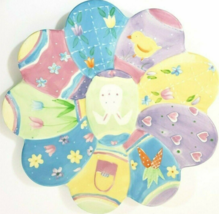 Blossoms &amp; Blooms Patchwork Bunny and Eggs Plate 9.25&quot; - £9.58 GBP