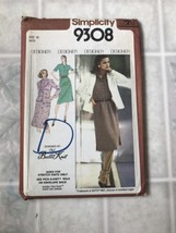 VINTAGE SIMPLICITY 9308 MISSES&#39; PULLOVER DRESS &amp; LINED JACKET  SIZE 10 U... - $18.27