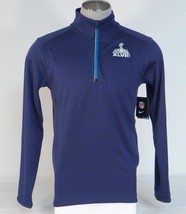 Nike Dri Fit NFL Super Bowl XLVIII Navy Blue 1/2 Zip Long Sleeve Shirt Men&#39;s NWT - £66.48 GBP