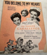 Vintage 1940&#39;s Disney Sheet Music &quot;You Belong To My Heart&quot; &quot;Three Caball... - $6.92