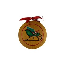 Vintage 1985 Wood Snow Sled With Father Quote Christmas Tree Ornament Ho... - $9.73