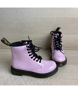 Dr. Martens 1460 J Pink Leather Round Toe Lace Up/Zip Ankle Boots Kid’s ... - £25.87 GBP