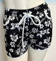Black and White Floral Beach Shorts Size S - £11.20 GBP