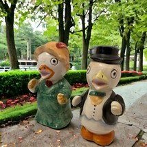 50’s Vintage Anthropomorphic Ducks Top Hat Bow Tie Salt &amp; Pepper Shakers Japan - £7.35 GBP