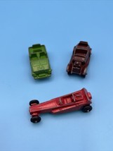 Vintage Tootsie Toy Cars Lot Of 3 Roadster, Wedge Dragster, Jeep - £11.43 GBP