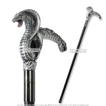 35&quot; Serpent Handle Steel Shaft Fantasy Walking Stick Gentleman&#39;s Cane - £15.49 GBP