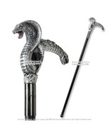 35&quot; Serpent Handle Steel Shaft Fantasy Walking Stick Gentleman&#39;s Cane - £15.67 GBP