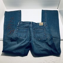 Women’s Vintage Z Cavaricci  Beaded Pink Floral Bootcut Jeans Size 4 W27... - £30.33 GBP