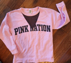 VS Pink Oversize Mesh Accent Pullover Sweatshirt Victoria’s Secret PINK ... - £13.18 GBP