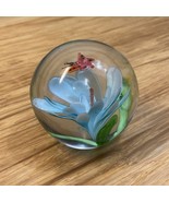 VINTAGE Handmade Paperweight Flower Floral Butterfly Hand Blown Glass Gi... - $27.47 CAD