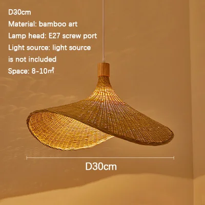 Handmake  Bamboo Rattan Light Suspension Vintage Straw Chandelier Dining Room Li - £188.27 GBP