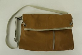 Modern Designer Italian Leather Purse SLOUCH Two Tone Tan BORSE EN PELLE... - £41.46 GBP