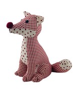 Fox Plush Doorstop 12&quot; Red &amp; White Polka Dot Weighted Bottom for Sitting... - $26.12