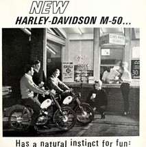 Harley Davidson M50 Advertisement 1965 Motorcycle Corner Store Deli LGBi... - £31.44 GBP