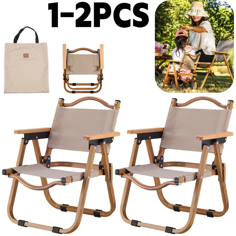 Aluminum Alloy Portable Camping Chair Oxford Outdoor Folding Chair BBQ Picnic - £65.06 GBP+