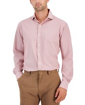 Club Room Dress Shirt Men&#39;s 15.5 32/33 Red Regular Fit Traveler Fine Stripe - $20.99