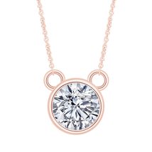 1 Carat (ctw) Solitaire Moissanite Pendant Necklace 18k Rose Gold Over Sterling  - £63.43 GBP
