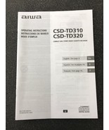 AIWA CSD-TD310 CSD-TD320 Operating Instructions Manual - NEW - $160.80 MXN