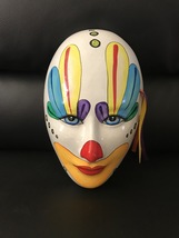 Vintage Central American Bright Happy Clown Wall Mask - £20.04 GBP