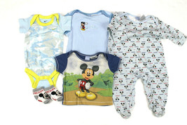 VINTAGE 5-PC LOT 0-6 MONTH WALT DISNEY AND NIKE BABY CLOTHES - £12.70 GBP