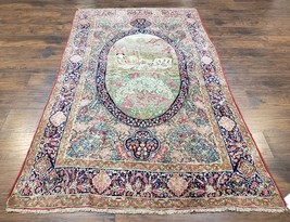 Antique Oriental Rug 4.4 x 7.5 Highly Collectible circa 1880s Millefleurs Cows - £5,355.14 GBP