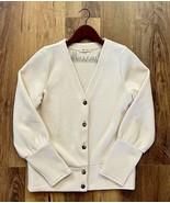 MADEWELL Ivory Flower Shaped Buttons Ottoman Rib Cardigan Size Small EUC - $40.70 CAD