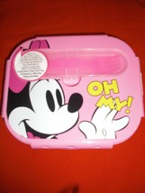 Disney Store Minnie Mouse Silicone Lunch/Food Storage Container W/Spork New W/T - £11.18 GBP