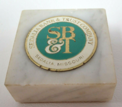 Paperweight Marble Desk Sedalia Bank and Trust Company SB&amp;T  Vintage  - $18.95
