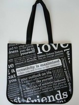 2 x New LULULEMON Original Manifesto Black Reusable Shopping Gym Lunch Bag Large - £8.52 GBP