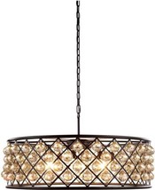 Pendant Light MADISON 8-Light Golden Teak Smoky Crystal Mocha Brown Gold - £1,580.89 GBP