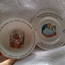 Wedgwood Peter Rabbit Old Mrs. Rabbit plate &amp; bowl England Warne &amp; Co - $25.00