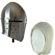 Medieval Armor Helmet With Head Cap  Roman knight helmets- Free With Inn... - £73.17 GBP