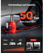Air Hydraulic Bottle Jack, 50 Ton (110231.5 lbs) Capacity, 10.4-16.1 Inc... - $179.03