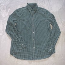 Boys Size XL 18-20 Ralph Lauren Green White Checked Button Down Dress Shirt EUC - $22.00