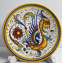 Deruta Italian Italy Pllate 6&quot; Hangs Dragon Bird Flowers Orvieto Yellow Blue etc - £14.99 GBP